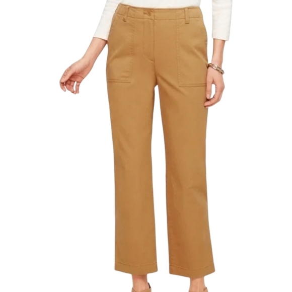 Talbots Pants - Talbots Tan Patch Pocket Crop Chinos